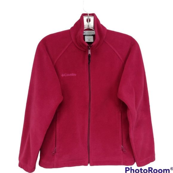 Columbia Pink Fleece Jacket Zip Front Long Sleeve Sz XS Activewear Gorpcore - Picture 1 of 11